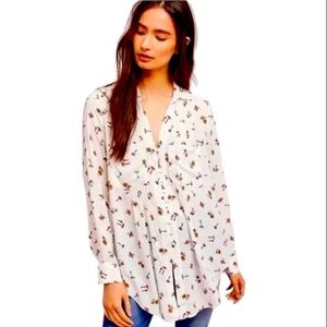 Anthropologie Maeve Mushroom Blouse Size XS/Small